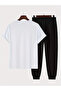 Printed T-Shirt & Sweatpants Jogger Tracksuit Set Combo - 2