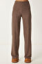 Wide Leg Comfortable Soft Trousers Brown Lub0073 - 5