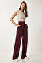 Lycra Comfortable Palazzo Knitted Trousers Bordo Lrv0019 - 3