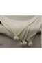 Ygt Home Knitwear Knitted Tv Blanket - Leg Shawl - Bone Cream 4 Pompoms - 5