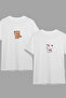 Teddy Bear Printed Cotton Oversize T-Shirt - Couple Combination Set of 2