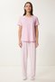 Pink Striped Bottom T-Shirt and Pajama Set - Lpq0006 - 2