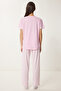 Pink Striped Bottom T-Shirt and Pajama Set - Lpq0006 - 8