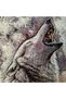 Animal Series-12-Textile Woven Tapestry-Full Moon and Wolf - 4