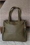 Khaki Women's Zipper Detailed Shoulder Bag 10Va2049 - 4