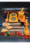Wooden Kitchen Serving Spoon Spatula Ladle Havan Trivet Colander Set of 10 Dowry Special for Mothers - 2