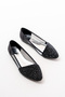 Black Stone Flat Sole Side Transparent Daily Women's Ballerina Shoes V2-(Broken Glass) - 4