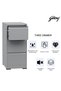 Godrej 3 Drawer Steel Filing Cabinet with Secure Lock, Steel, and Grey Powder-Coated Finish - 3