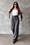 Smoked Double Pleated Belted Trousers Mg2330 - 6