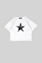 V2 - leopard and Star Printed White Crop Top - 4
