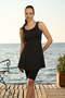 Dress Swimsuit with Null Sleeve Leggings - Semi-Closed, Black 22600 - 7
