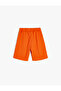 Slogan Printed Shorts with Tie Waist and Pocket Detail - 2