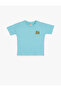 Print Detail Crew Neck Short Sleeve Cotton T-Shirt