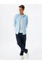 Classic Shirt Slim Fit Long Sleeve Half Italian Collar Cotton Blend - 2