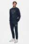 Otto Navy Blue Comfortable Leg Embroidered Standard Fit Men's Sweatpants