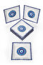 Set of 6 Stylish Design Handmade Evil Eye Pattern Cake Plates Presentation Set Serving Plates Dessert Plate 20cm - 3