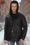 Men's Genuine Lambskin Winter Coat, Black Leather Jacket with Fur and Hood, Suitable for Cold Weather - 3