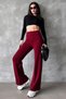 Burgundy High Waist Spanish Leg Women's Leggings Pants Mg2287 - 5