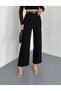 Women's Belted Wrap Fabric Palazzo Trousers / Fabric Loose Wide Leg Trousers - 5