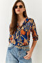 Women's Multicolor Patterned Viscose Shirt 60261347 - 2