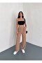 Women's Belted Wrap Fabric Palazzo Trousers / Fabric Loose Wide Leg Trousers