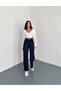 Women's Belted Wrap Fabric Palazzo Trousers / Fabric Loose Wide Leg Trousers - 3