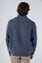 Indigo Men's Hair Braided Stand Collar Zip Woolen Sweater Trist-5300 - 4