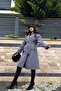 Women's Anthracite Belted Oversize Lined Trench Coat Mlb00011 - 3