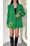 Embroidery detailed blazer jacket