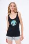 Athletic Tank Top with Thick Straps, Winter Printed, Black Color
