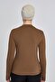 Women's Organic Body with Finger Snap Turtleneck Lycra - Light Chocolate - 6