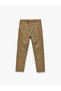 Straight Fit Pocket Detailed Cotton Lace-Up Waist Trousers - 3