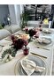 Pearl Velvet Textured Ecru Tablecloth (Napkins Not Included) - 3