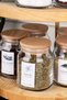 10-Piece Natural Wood Vacuum Lid Rotating Stand Labeled Spice Dispenser Set Glass Jar Set 300ml - 2