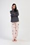Women's Plus Size Long Sleeve Smoked Pajamas Suit C2T7N1O304