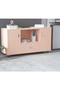 Melamine Side Extension Wooden Cabinet With Shelves Drawer- 60Cm X 120Cm X 40 Cm (White) (Oak) - 2