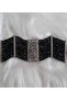 Black Crystal Bracelet with Daisy Diamond Mounted Zircon Stone Antique Brooch
