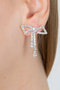 Women's Minimal Dangle Bow Ribbon Zircon Earrings Trend Elegant Wedding Engagement Glitter