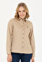 Women's Light Khaki Long Sleeve Basic Shirt 50271268-Vr183