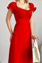 Red Madonna Collar Ayrobin Dress - 4