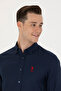 Navy Blue Long Sleeve Men's Shirt - 50271293 -Vr033 - 2
