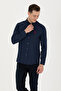 Navy Blue Long Sleeve Men's Shirt - 50271293 -Vr033