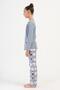 Girl's Long Sleeve 2 Yarn Smoked Pajamas Suit C7T0N2O504 - 4