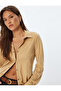 Suede Look Shirt Long Sleeve Regular Fit