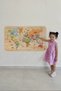 Wooden Look Turkish Educational Detailed Atlas World Map Wall Sticker -60X105-3868 - 4