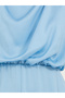 Satin Look Draped Cowl Neck Sheath Midi Dress - 3