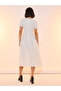 Bow Accent Round Neck A-Line Midi Dress - 6