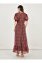 Paisley Print Puff Sleeves A-Line Maxi Dress - 5