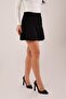 Black Mini Skirt with Knitted Crepe Shorts - 3