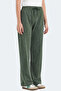 Vespera Women's Wide Leg Khaki Sweatpants - 5